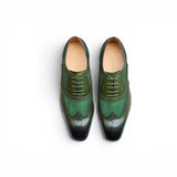 Carrucci Shoes Mixed Media Burnished Wingtip Oxford