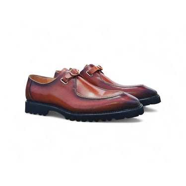 Carrucci Shoes Moc Toe Single Monk Strap Loafer in Whisky