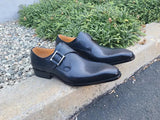 Carrucci Shoes Monk Strap Buckle Leather Dress Shoes