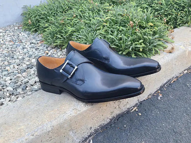 Carrucci Shoes Monk Strap Buckle Leather Dress Shoes