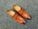 Carrucci Shoes Monk Strap Buckle Leather Dress Shoes