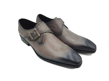 Carrucci Shoes Monk Strap Buckle Leather Dress Shoes