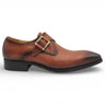 Carrucci Shoes Monk Strap Buckle Leather Dress Shoes in Cognac