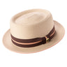 Montique Montego Men’s Straw Pork Pie Hat in Beige