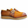 Carrucci Shoes Multi Media Buckle Monkstrap Shoe in Cognac #color_ Cognac