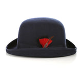 Ferrecci Wool Bowler Hat in Navy Blue