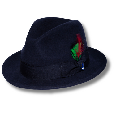 Ferrecci Brooks in Navy Blue Australian Wool Felt Trilby