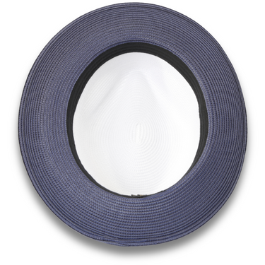 Ferrecci Tapa in Navy and White Crushable Straw Fedora