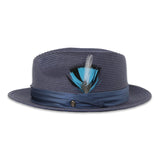 Ferrecci Tapa in Navy Crushable Straw Fedora
