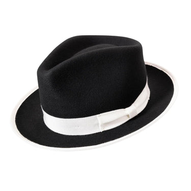 Montique Cornerstone Pinch Front Wool Fedora in Black