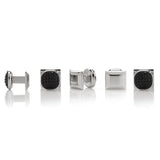 Stainless Steel with Black Pave Crystal 5-Studs
