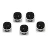 Stainless Steel with Black Pave Crystal 5-Studs