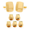 Stainless Steel Gold Tartan 5-Stud Set