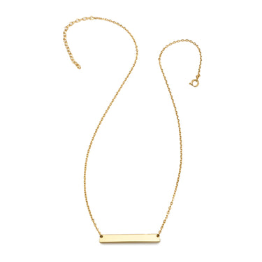 Stainless Steel Gold Engravable Bar Pendant Women's Necklace