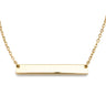 Stainless Steel Gold Engravable Bar Pendant Women's Necklace