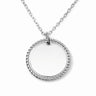 Stainless Steel Engravable Round Rope Edge Pendant Women's Box Chain Necklace