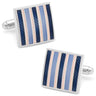 Pink and Navy Striped Square Cufflinks in #color_