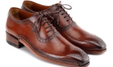 Paul Parkman Men's Burnished Leather Handmade Oxfords in Brown