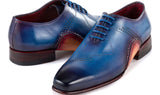 Paul Parkman Men's Opanka Construction Hand-Painted Oxfords in Blue