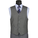 Vinci Regular Fit Vest in Medium Gray - OV-900