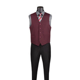Vinci Regular Fit Vest in Burgundy - OV-900