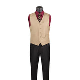 Vinci Regular Fit Vest in Khaki - OV-900