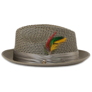 Ferrecci Castor in Olive Crushable Straw Fedora