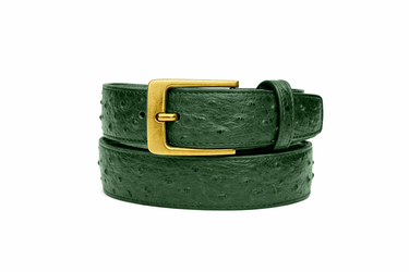 Ostrich Quill Belt in Forest Green