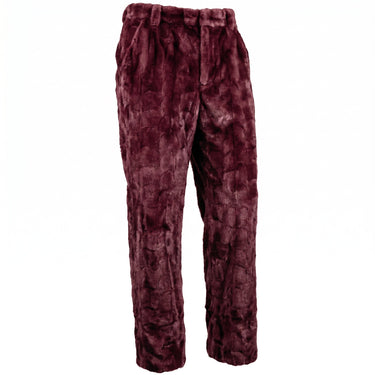 Calvere Furs Men's Mink Sections Pants in Burgundy