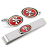 NFL San Francisco 49er's Cufflinks and Tie Bar Gift Set in #color_