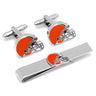 NFL Cleveland Browns Cufflinks and Tie Bar Gift Set in #color_