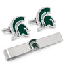 NCAA Michigan State Spartans Cufflinks and Tie Bar Gift Set in #color_