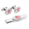 Cincinnati Reds Cufflinks and Tie Bar Gift Set in #color_