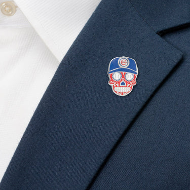MLB Chicago Cubs Sugar Skull Lapel Pin