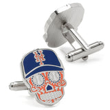 MLB New York Mets Sugar Skull Cufflinks & Lapel Pin Gift Set