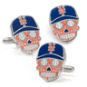 MLB New York Mets Sugar Skull Cufflinks & Lapel Pin Gift Set in #color_
