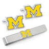 NCAA University of Michigan Cufflinks and Tie Bar Gift Set in #color_