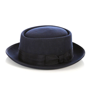 Ferrecci Wool Pork Pie Hat in Navy