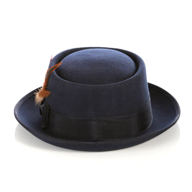 Ferrecci Wool Pork Pie Hat in Navy