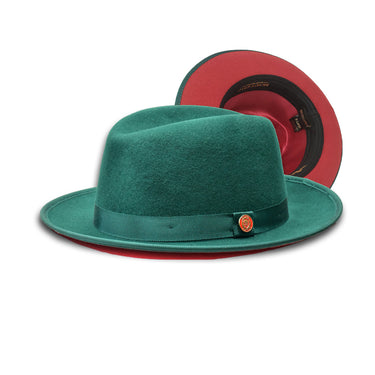 Bruno Capelo Princeton Wool Red Bottom Hat in Green Red