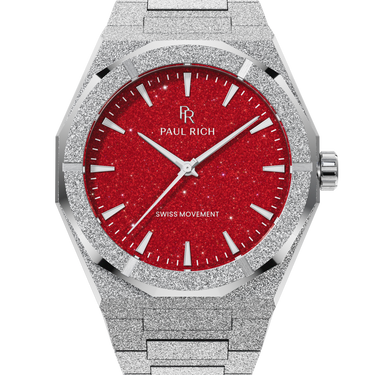 Paul Rich US Frosted Star Dust II Silver Red Watch in Quartz