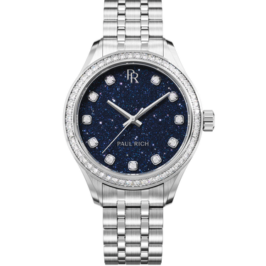 Paul Rich US Crystelle Silver Blue Aventurine Watch