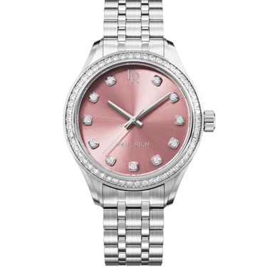 Paul Rich US Crystelle Silver Pink Dress Watch