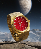Paul Rich US Star Dust II Gold Red Dress Watch