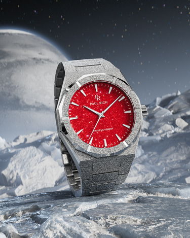 Paul Rich US Frosted Star Dust II Silver Red Watch