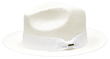 Bruno Capelo Panama Natural Straw Snap Brim Fedora in White