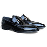 Carrucci Shoes Patent Leather Buckle Loafer in Black #color_ Black