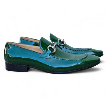 Carrucci Shoes Patent Leather Horse Bit Loafer in Green