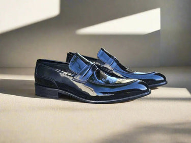 Carrucci Shoes Patent Leather Tuxedo Penny Loafer