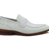 Carrucci Shoes Patent Leather Tuxedo Penny Loafer in White #color_ White